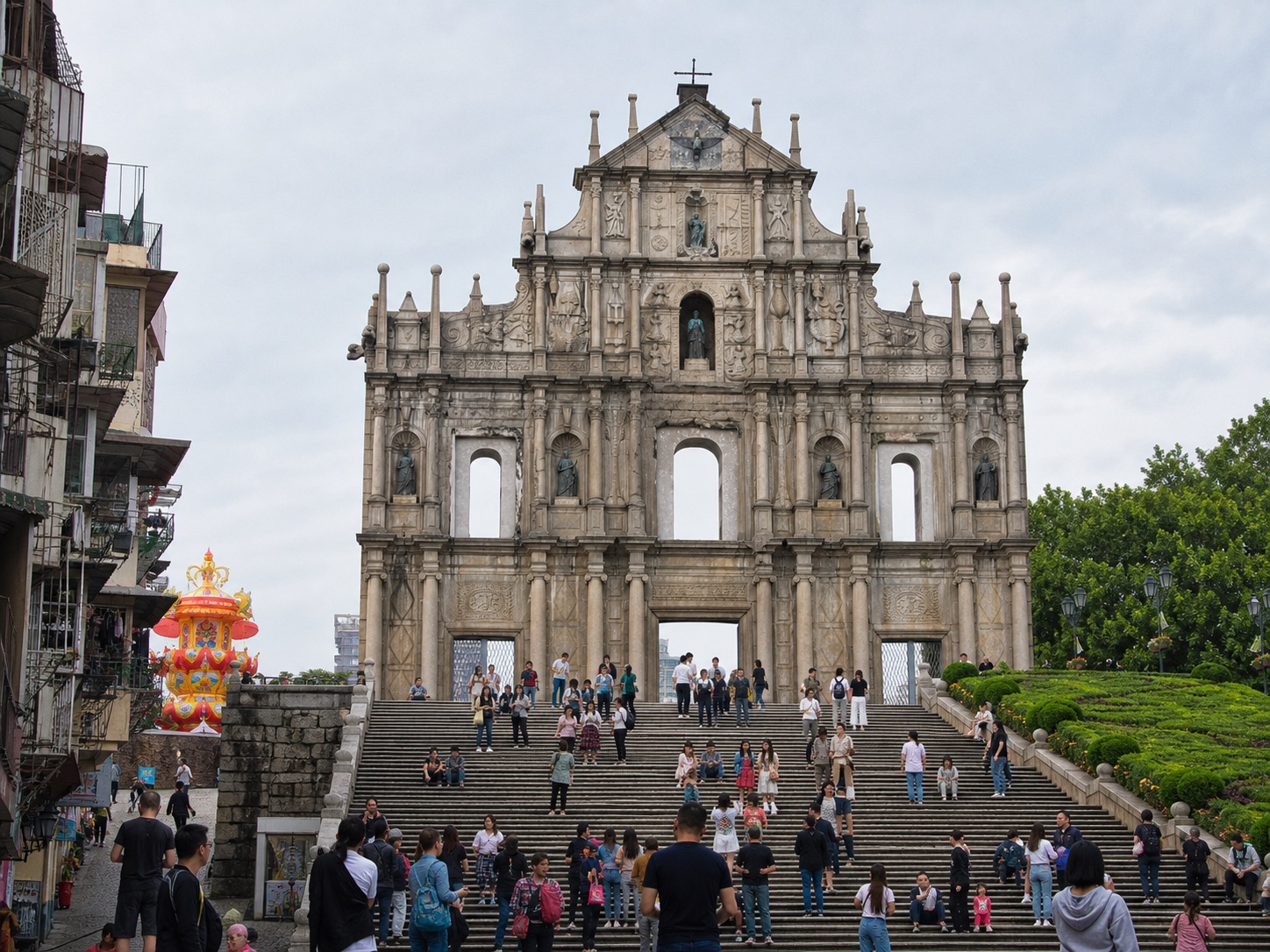 澳門大三巴牌坊景觀,代表7月底舉行的亞洲青少年柔道賽。