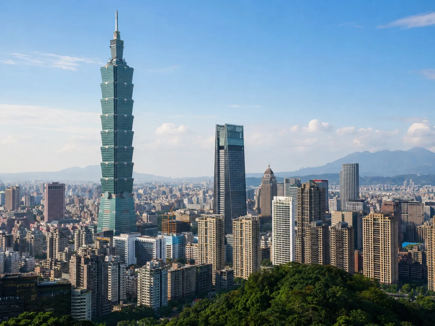 台北城市天際線與台北101,代表台北亞洲公開賽新聞